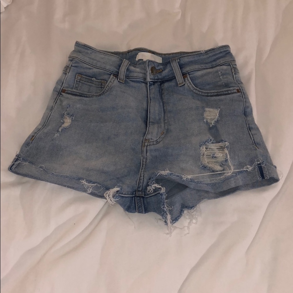 Denim booty shorts